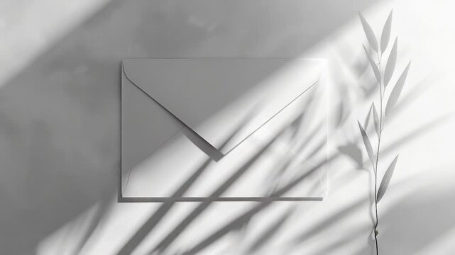 Video A silhouette of a plant on a white wall, perfect for minimalist decor or architectural s