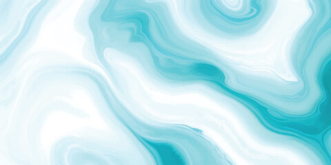 Fototapeta premium Seamless Teal & Cyan Marble Liquid Swirl Texture With Elegant Fluid Art Design with Soft Gradient Waves on White for Luxury Branding, Minimalist Web Headers & Contemporary Interior Decor