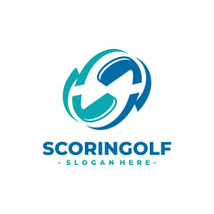 Golf Sports Logo Design Template. Golf training icon vector.