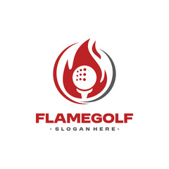 Power Golf Sports Logo Design Template. Golf training icon vector.