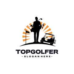 Golf Sports Logo Design Template. Golf training icon vector.