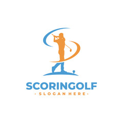 Letter S for Golf Sports Logo Design Vector. Concept of a golfer swing when hitting the ball.