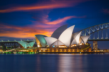 Obraz premium January 5, 2019: Sydney opera house, a multi venue performing arts centre at Sydney Harbour located in Sydney, New South Wales, Australia. It became a UNESCO World Heritage Site on 28 June 2007.