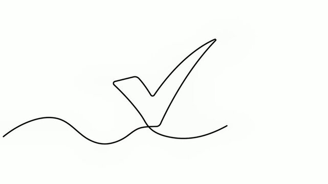 Continuous Single Line Check Mark Video Animation