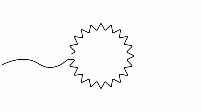 Continuous Single Line Quality Badge Check Mark Animation 