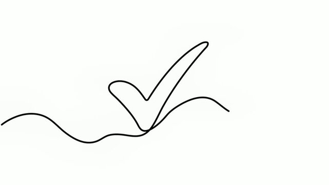 Continuous Single Line Check Mark Video Animation