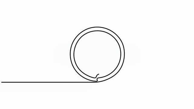 Continuous Single Line Cross Mark in Circle Minimal Video Animation