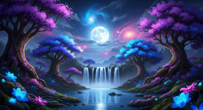 abstract fractal background with stars - Powered by Adobe