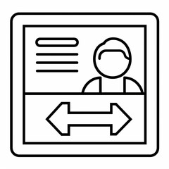 Simple icon representing identification and exchange or transfer