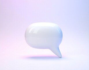 Blank gray speech bubble or balloon isolated on white background. 3D rendering