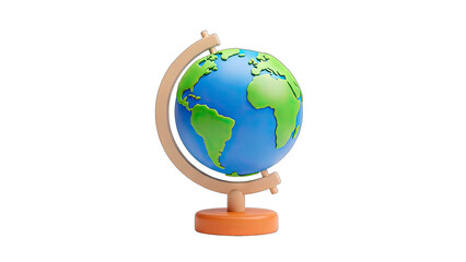 Globe Displaying Earth on White Background