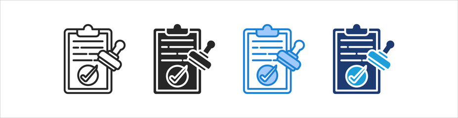 Obraz premium Approval Icon Set Multiple Style Vector Collection