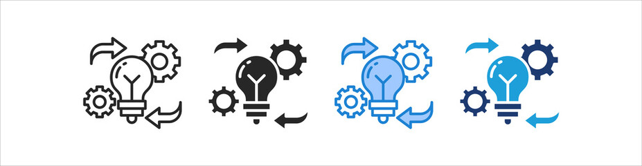 Implementation Icon Set Multiple Style Vector Collection © Chimaul