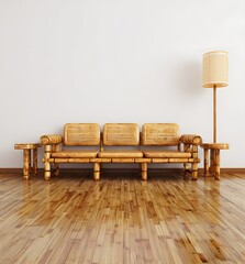 Minimalist Living Room with Wooden Furniture