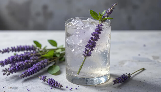 8k view lavender infused gin tonic.