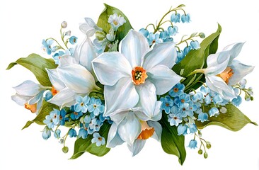 White and Blue Floral Arrangement