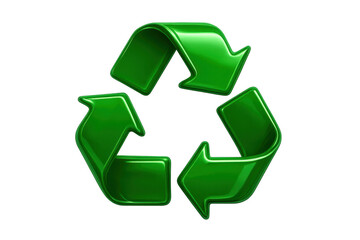 Obraz premium Green recycling symbol showing arrows forming an ecological cycle, representing sustainability and environmental conservation
