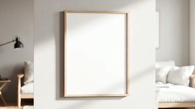Minimalist Interior Mockup with Blank Frame and Natural Light.