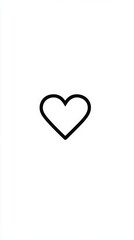 Minimalistic Outline of a Heart in Black and White
