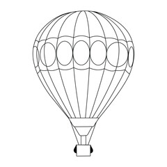 Vintage hot air balloon line drawing illustration