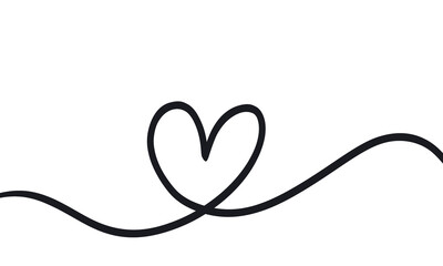hearts one line design , for valentines and wedding cards