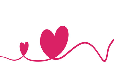 hearts one line design , for valentines and wedding cards