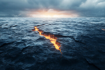 Generative AI Depiction of Geological Faults with Volcanic Activity and Tectonic Processes