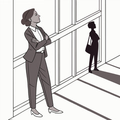 confident business woman standing in a modern office center