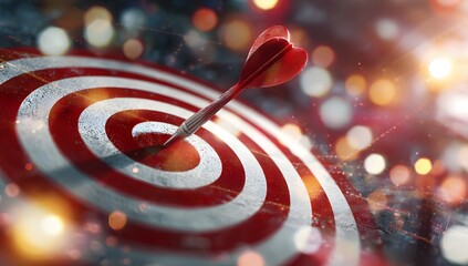 Dart Hitting Center of Target