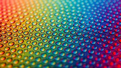 Macro Water Droplets On Rainbow Colored Surface close-up