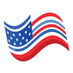 Fototapeta premium Vibrant American Flag Rippling with Stars and Stripes - Patriotic Vector