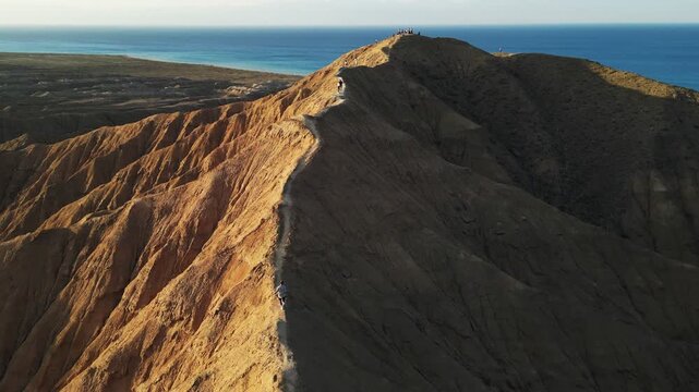 aerial view of canyon formation at the Issyk Kul Lake in Aksai, Aksay in Kyrgyzstan