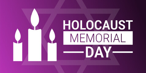 Holocaust Memorial Day background, banner, card or poster design template is observed every year during January, to raise awareness about the mission. Vector illustration.