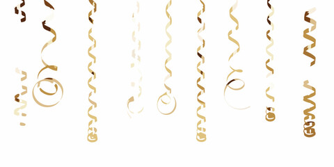 Golden streamers cascading down creating a festive and celebratory atmosphere