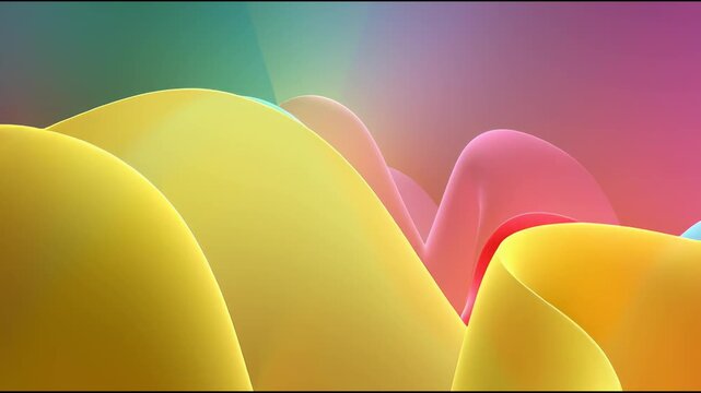 Vibrant 3D Shapes Colorful Background.