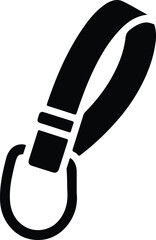 Silhouette of a lanyard with a clip attached Vector Illustration
