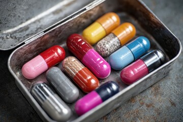 Neatly Arranged Pills in Professional Pillbox Setting
