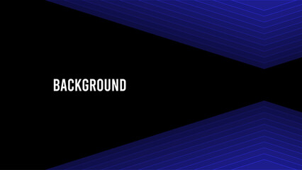 Black abstract background with blue overlay triangular pattern, symmetrical frame	