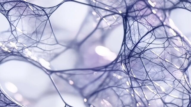 Dipeptide biomolecular network forming organic filamentous microstructure. Biomolecular network showing connected organic filamentous microstructure under a microscope
