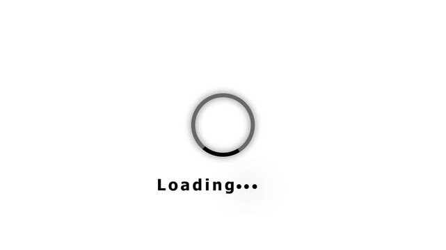 White background with a circular loading indicator and the word Loading circle progress
