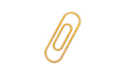 Obraz premium Gold Paperclip Isolated on White Background