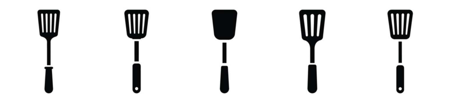 Collection of  spatula silhouette icon set. cooking vector icons illustration