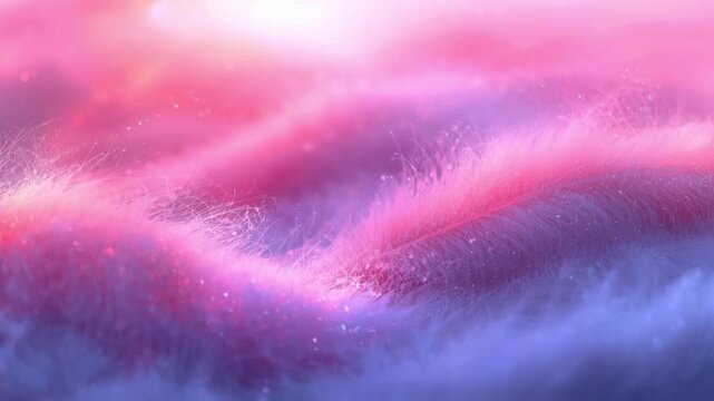 A highly abstract composition, resembling the texture of fine fur or macro fabric fibers with a stunning pastel gradient color palette.