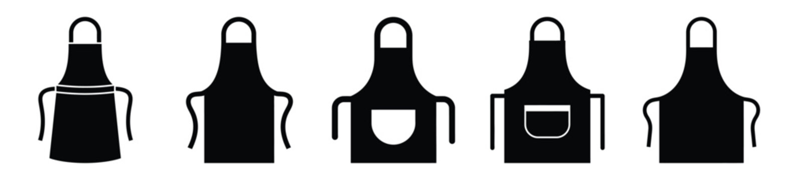 Collection of  apron silhouette icon set. cooking vector icons illustration