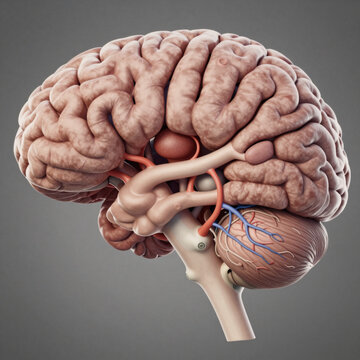Illustration of human brain anatomy with pituitary gland location highlighted