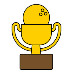 Flat Style Detailed Bowling Trophy Cup Achievement Celebration Icon