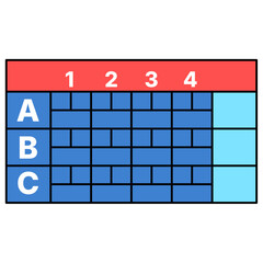 Simple Block Arrangement Grid Layout for Data Visualization Chart Table