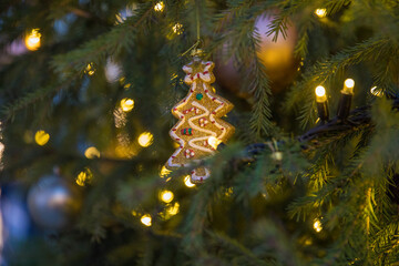 January 17, 2025, Russia, Moscow, New Year's decorations on Tverskaya Square