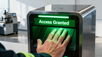 Modern Access Control System with Green Light Indicator for Secure Entry Process