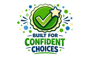 Built for confident choices logo with checkmark and star design